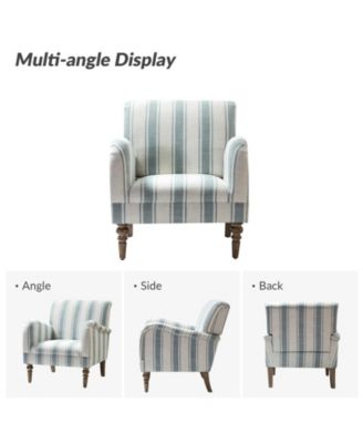 Erdahl Contemporary Arm Chair Stripe with wooden legs