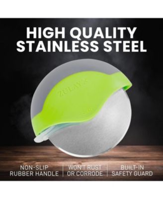 Razor Sharp Stainless Steel Pizza Wheel Cutter With Protective Blade Guard