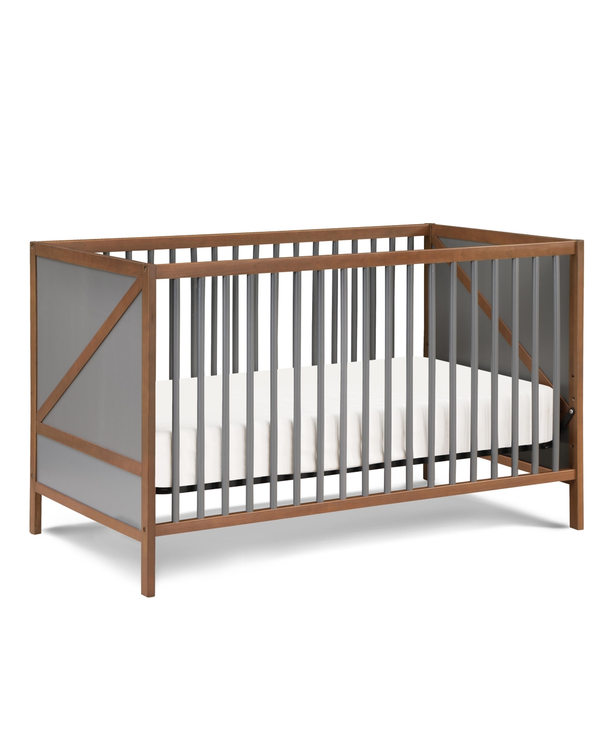 Suite Bebe Pixie Zen 3-in-1 Convertible Crib in Walnut/Charcoal