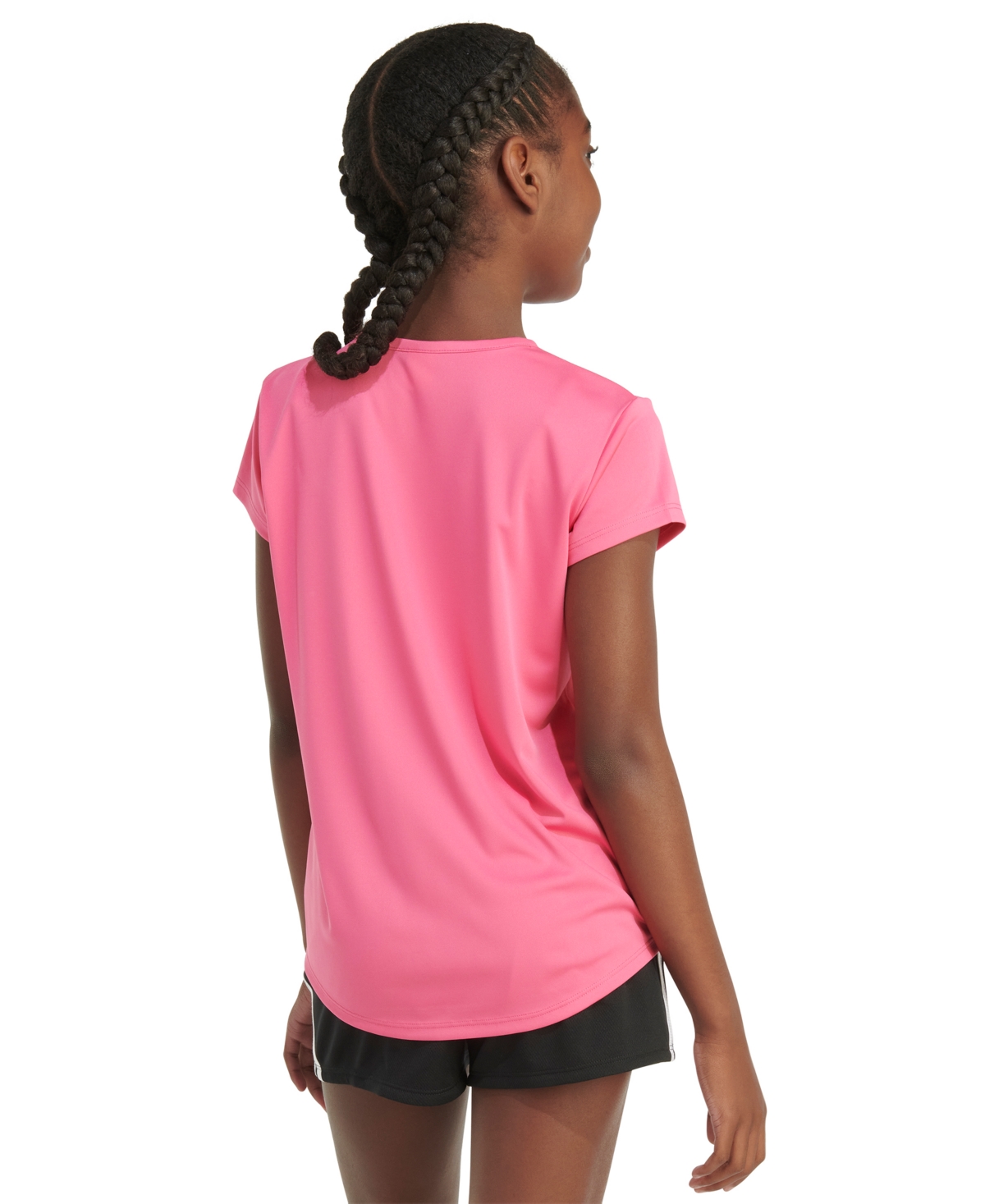 Shop Adidas Originals Big Girls Short-sleeve Essential Logo Graphic T-shirt In Pulse Magenta