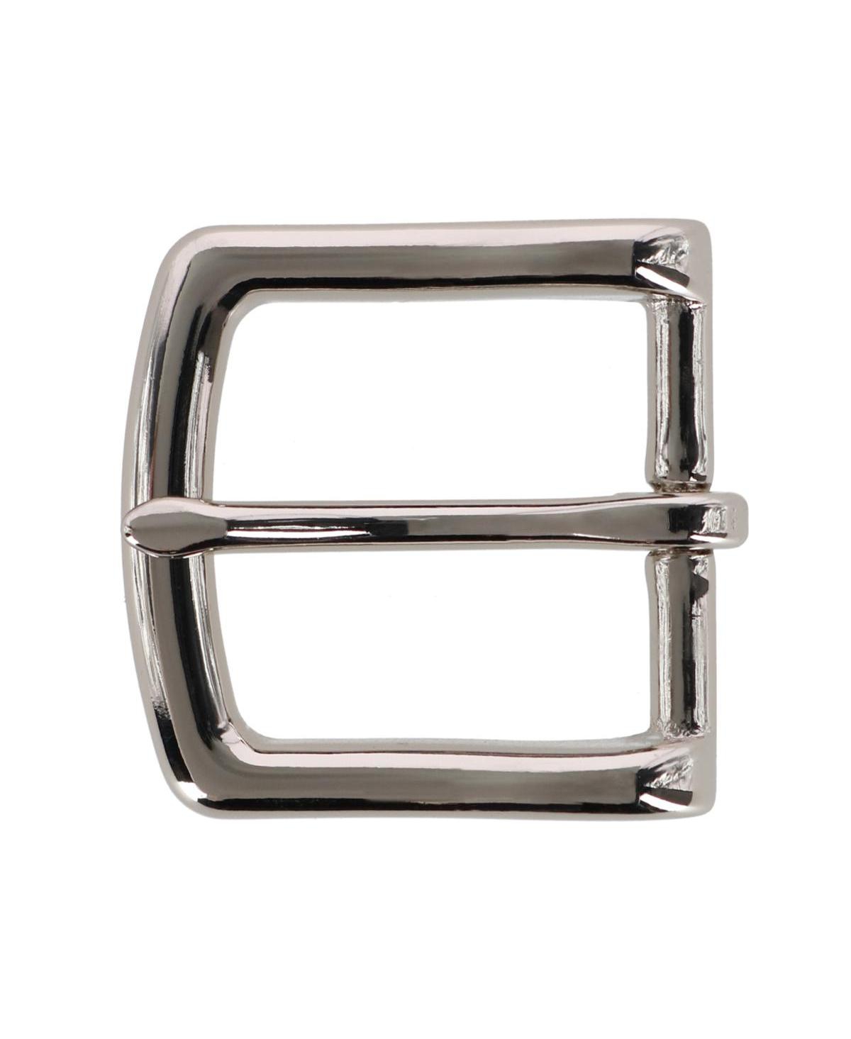 Men's 32mm Solid Brass Polished Silver Single Prong Buckle - Silver