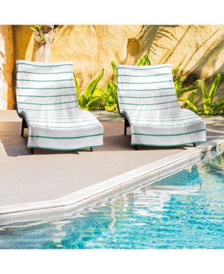 Cotton Terry Lounge Chair Covers, 2-Pack, 30" x 85" with Pocket Design