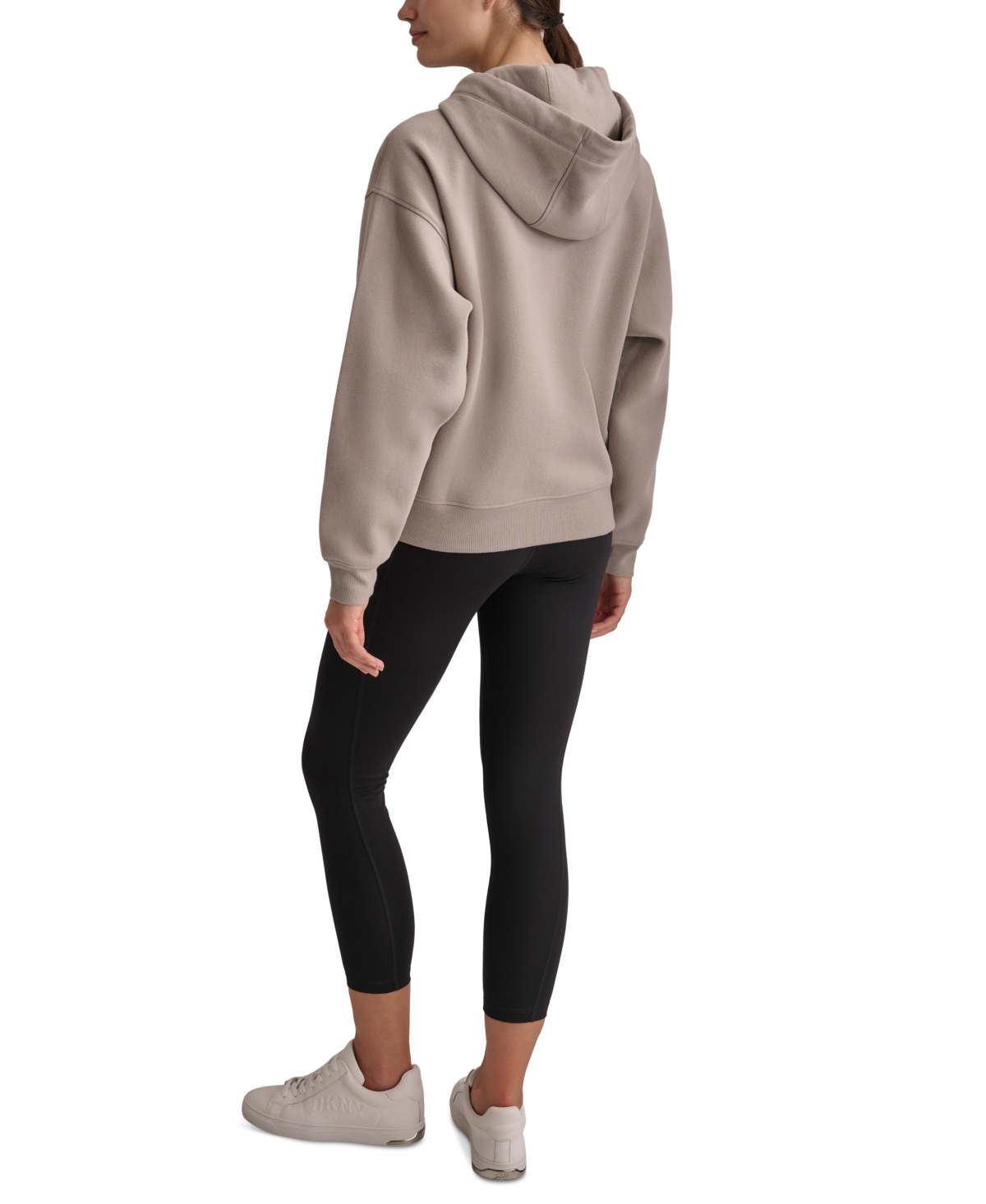 Dkny Sport Women's Varsity Camo Sparkle Logo Fleece Hooded Sweatshirt