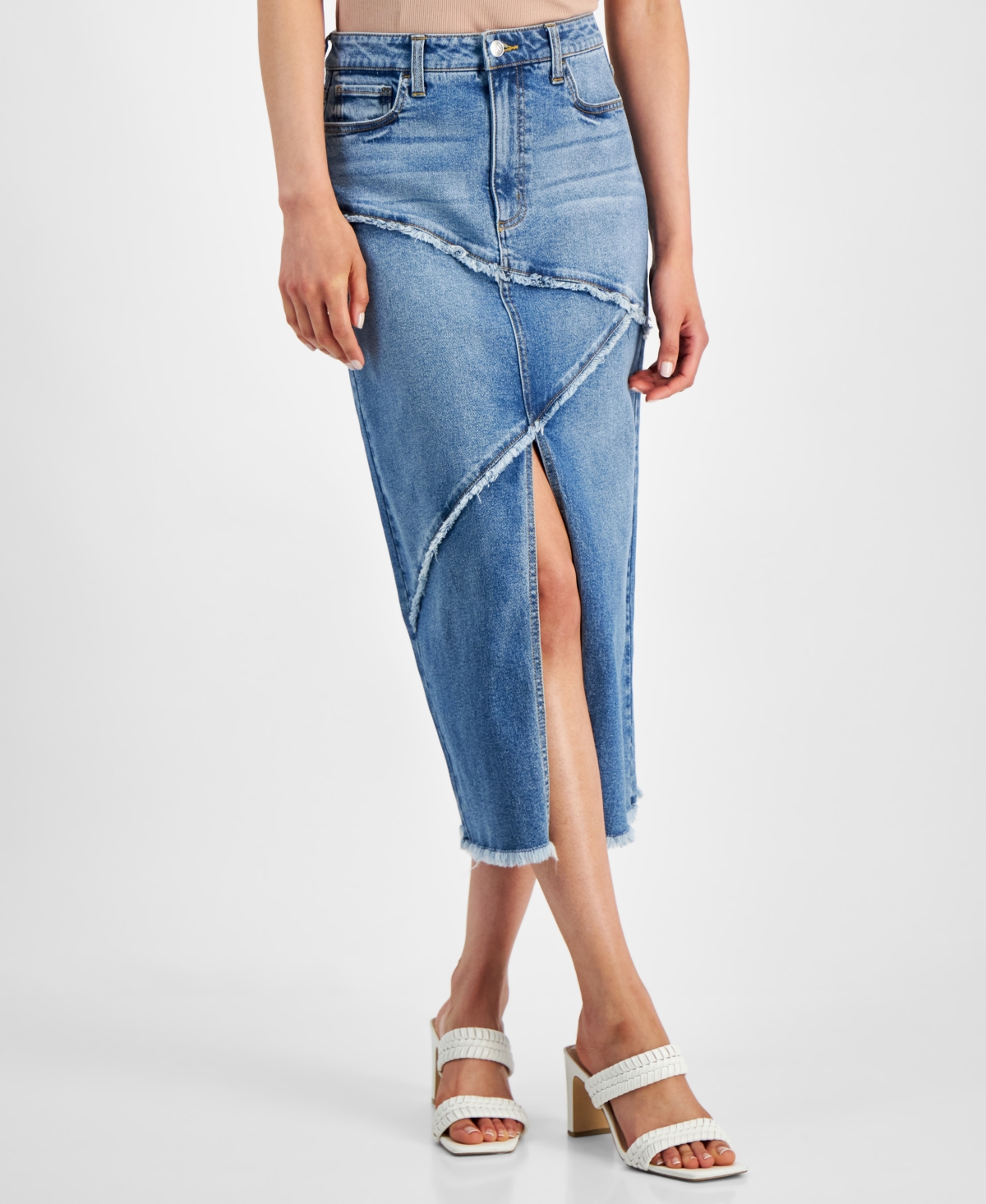 And Now This Women's Seamed Denim Midi Skirt, Created for Macy's