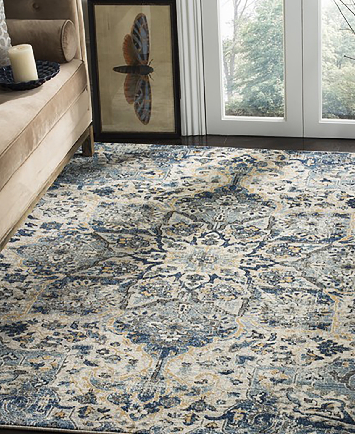 Safavieh Carmel CAR280and Blue Sisal Weave Area Rug - Ivory