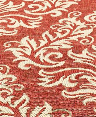 Courtyard CY6930 Red and Creme 8' x 11' Outdoor Area Rug