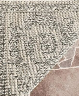 Courtyard CY1356 Sand and Black 5'3" x 7'7" Outdoor Area Rug