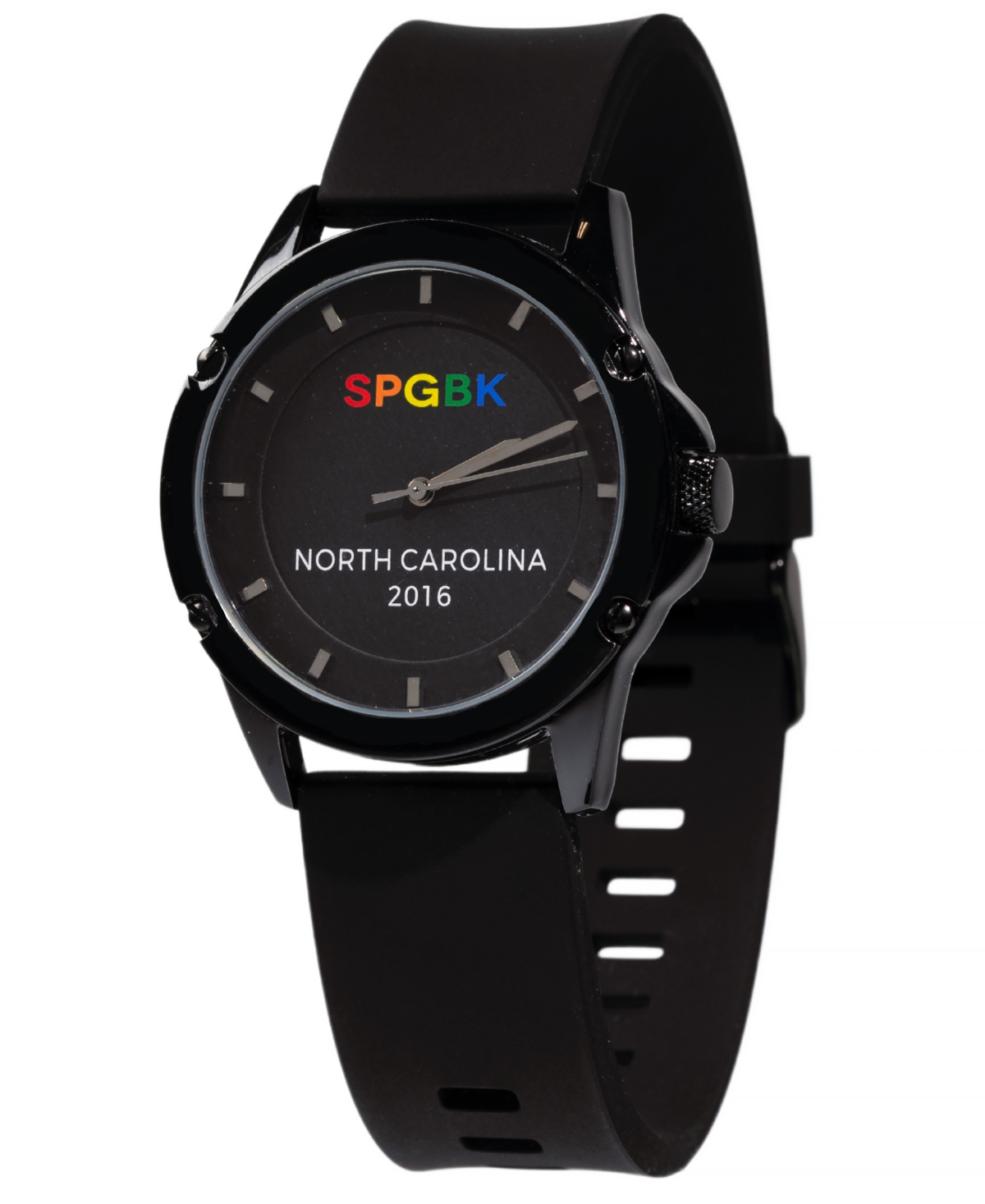 Shop Spgbk Watches Unisex Pride Black Silicone Watch 44mm