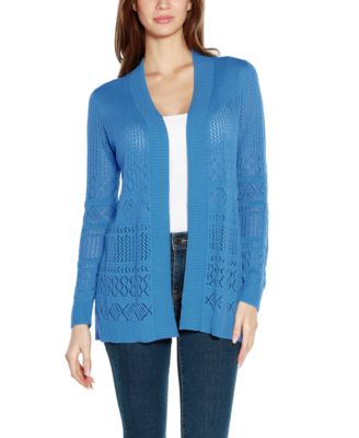 Women's Pointelle Long Sleeves Open Cardigan Sweater