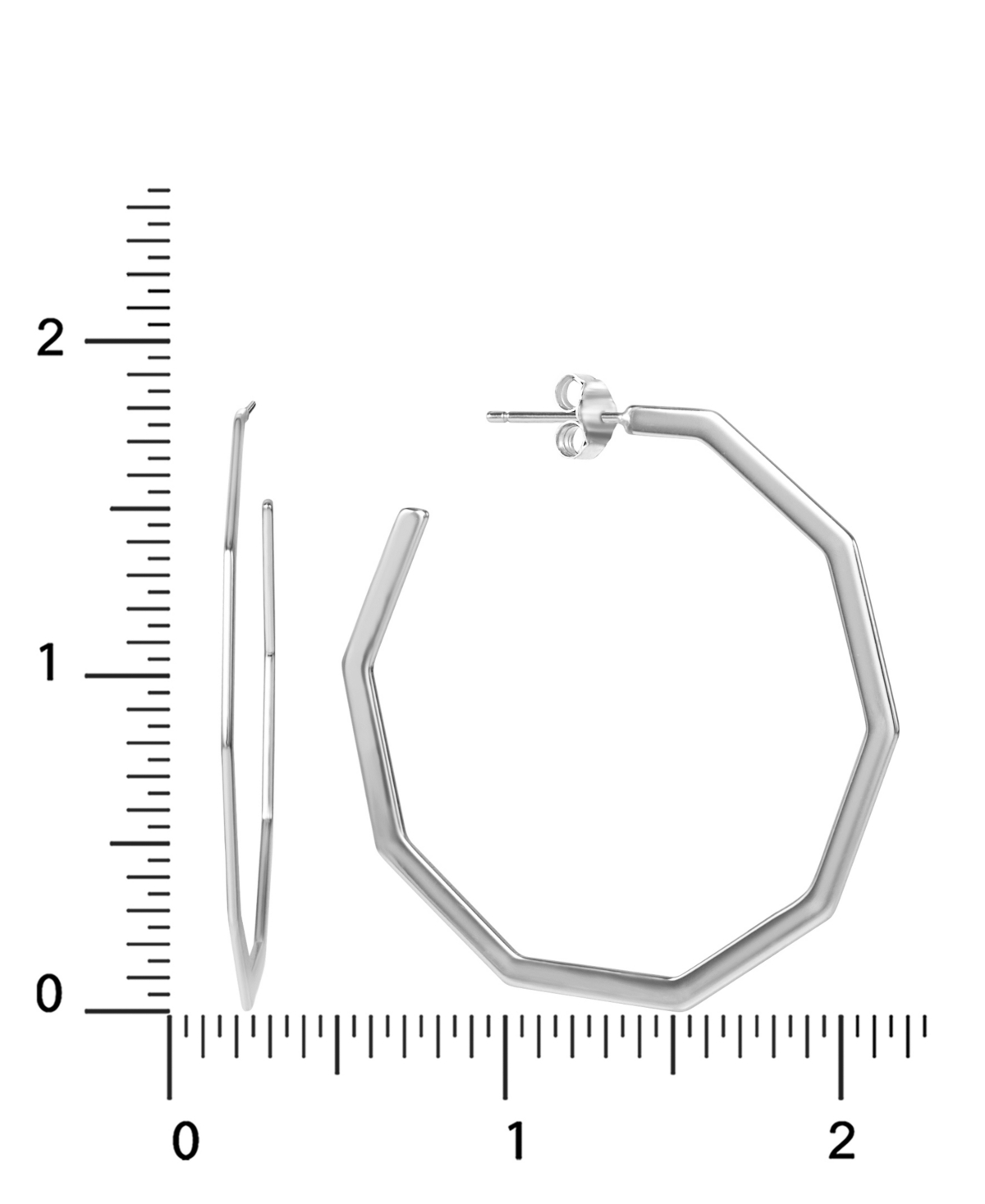 Giani Bernini Polished Geometric Medium Hoop Earrings in Sterling 1-5/8
