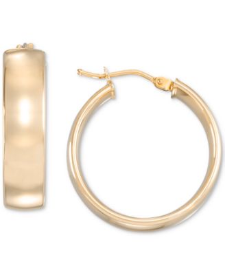 Macy's - High Polished Wide Chunky Small Hoop Earrings in 14k Gold, 0.79"