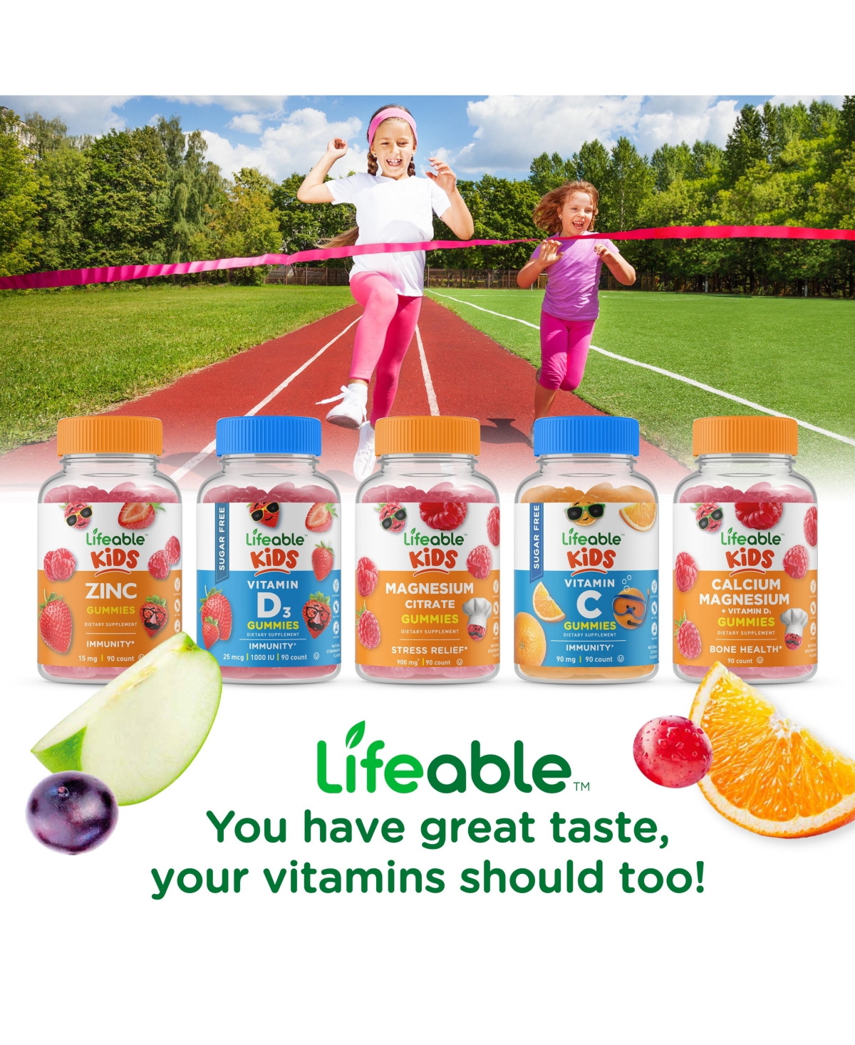 Lifeable Kids Multivitamin Gummies - Immunity And Metabolism - Great Tasting Natural Flavor, Dietary Supplement Vitamins - Gummies