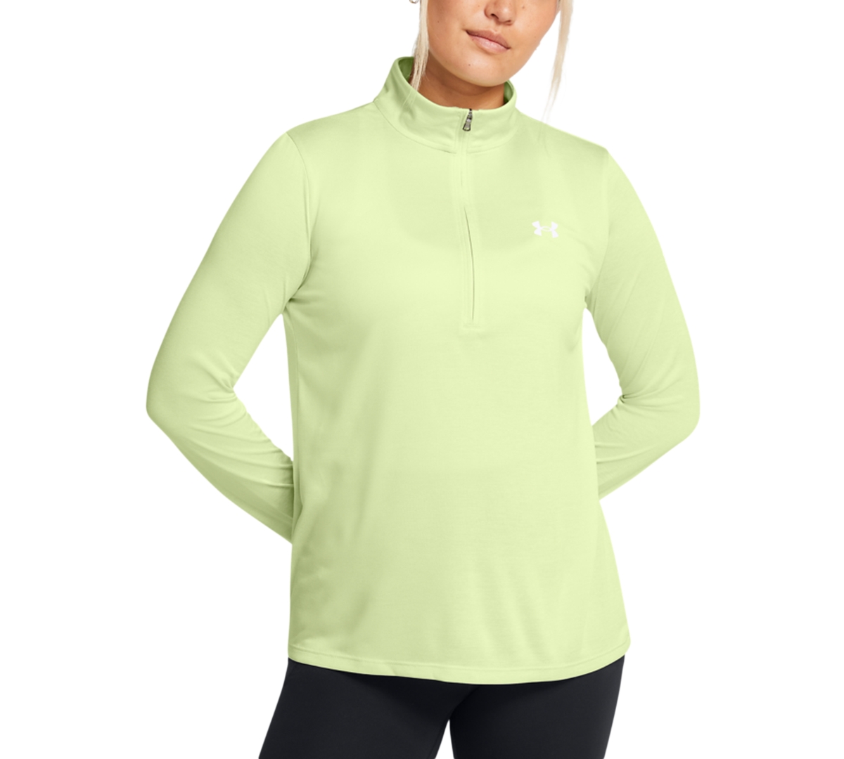 Under Armour Women's Twist Tech Quarter-zip Logo Top In Navy