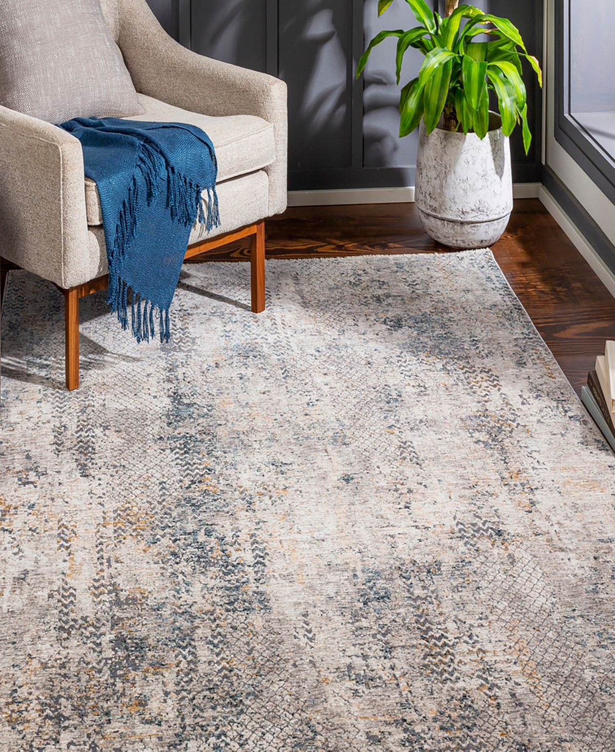 Surya Cardiff Cdf-2304 5'x7'5 Area Rug In Gray- Mist