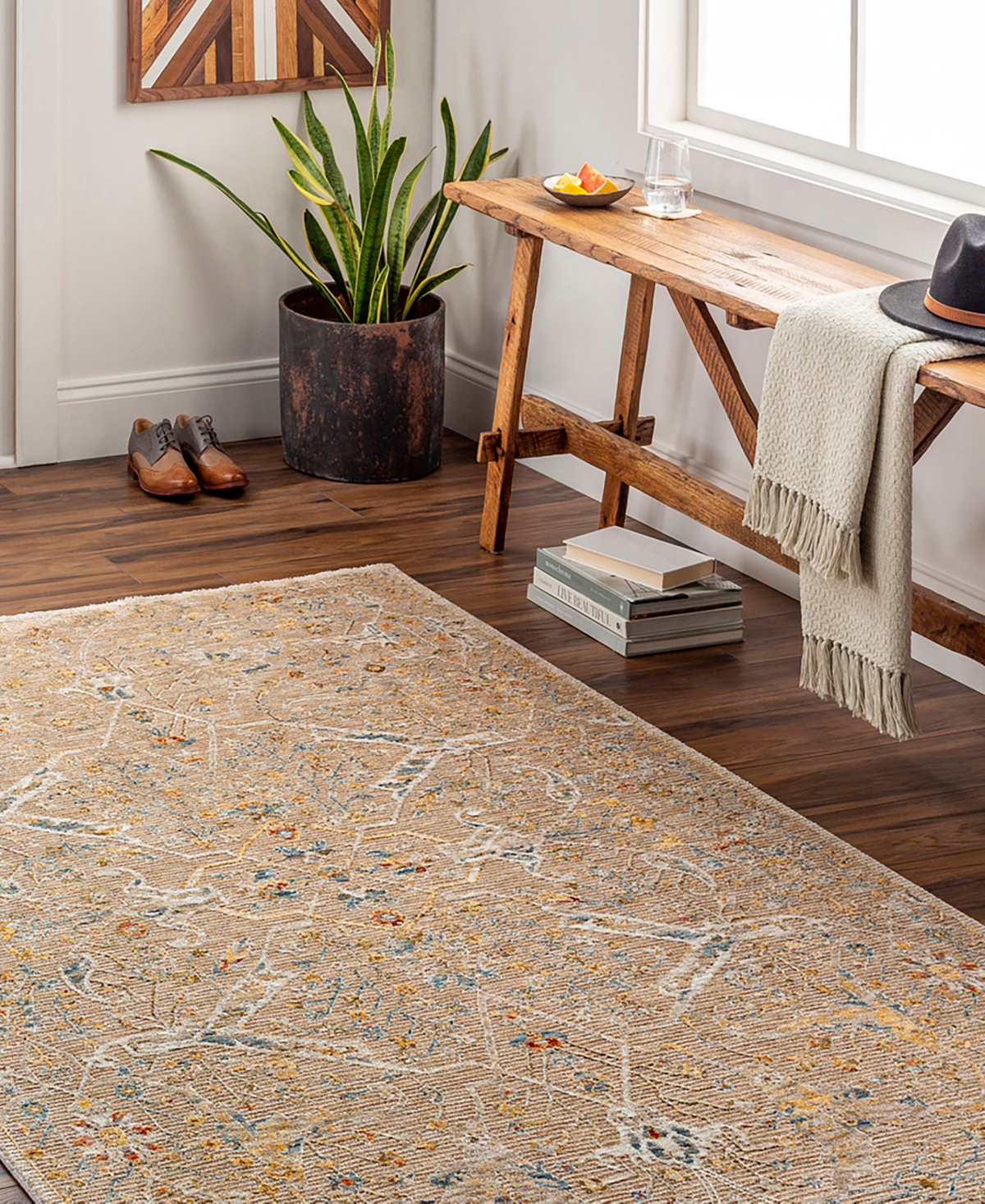 Surya Reina Ren-2300 5'x7'5 Area Rug In Tan