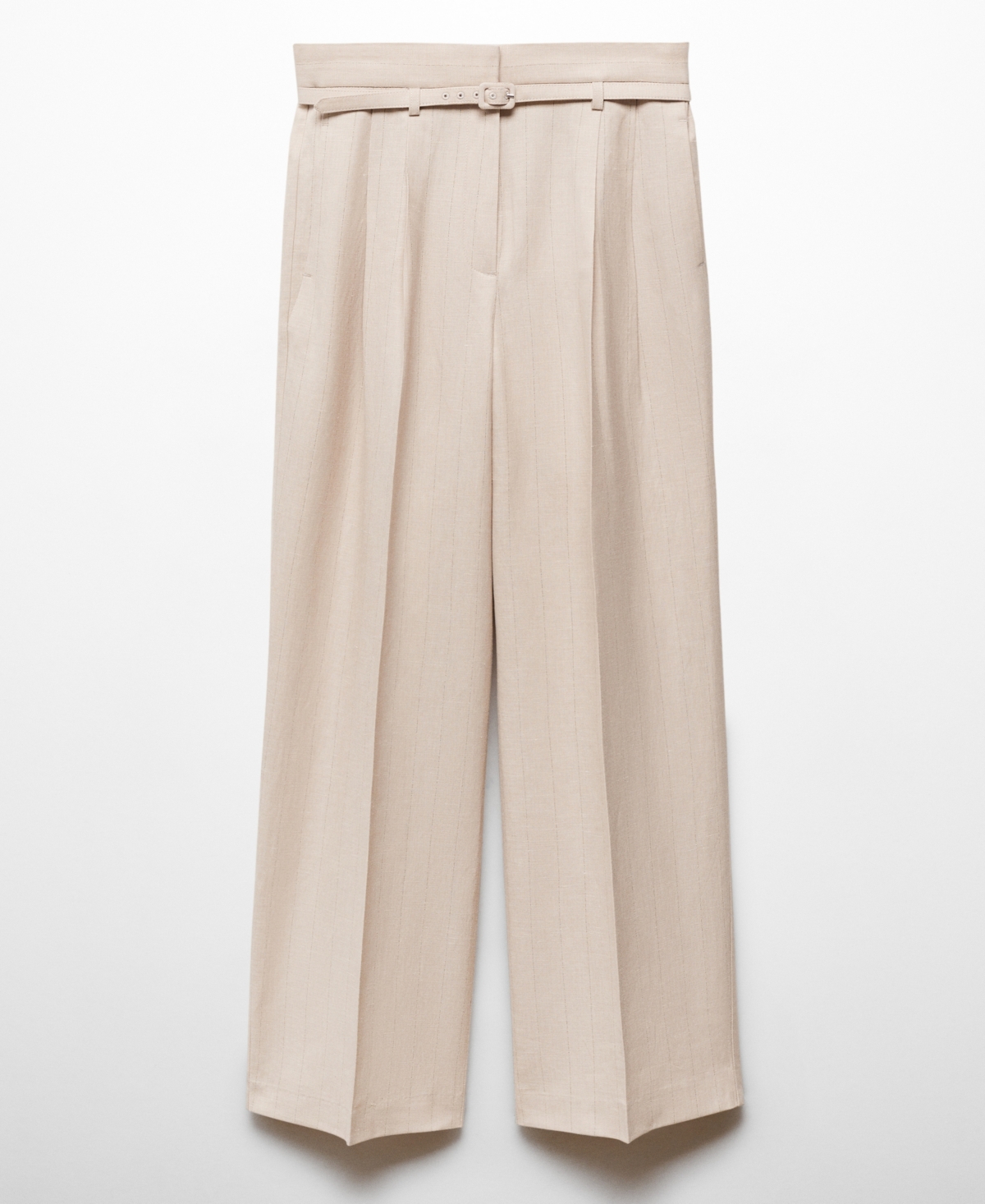 Shop Mango Women's Belt Clips Detail Suit Pants In Light Beige