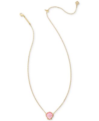 14k Gold-Plated Stone Shell 19 Pendant Necklace