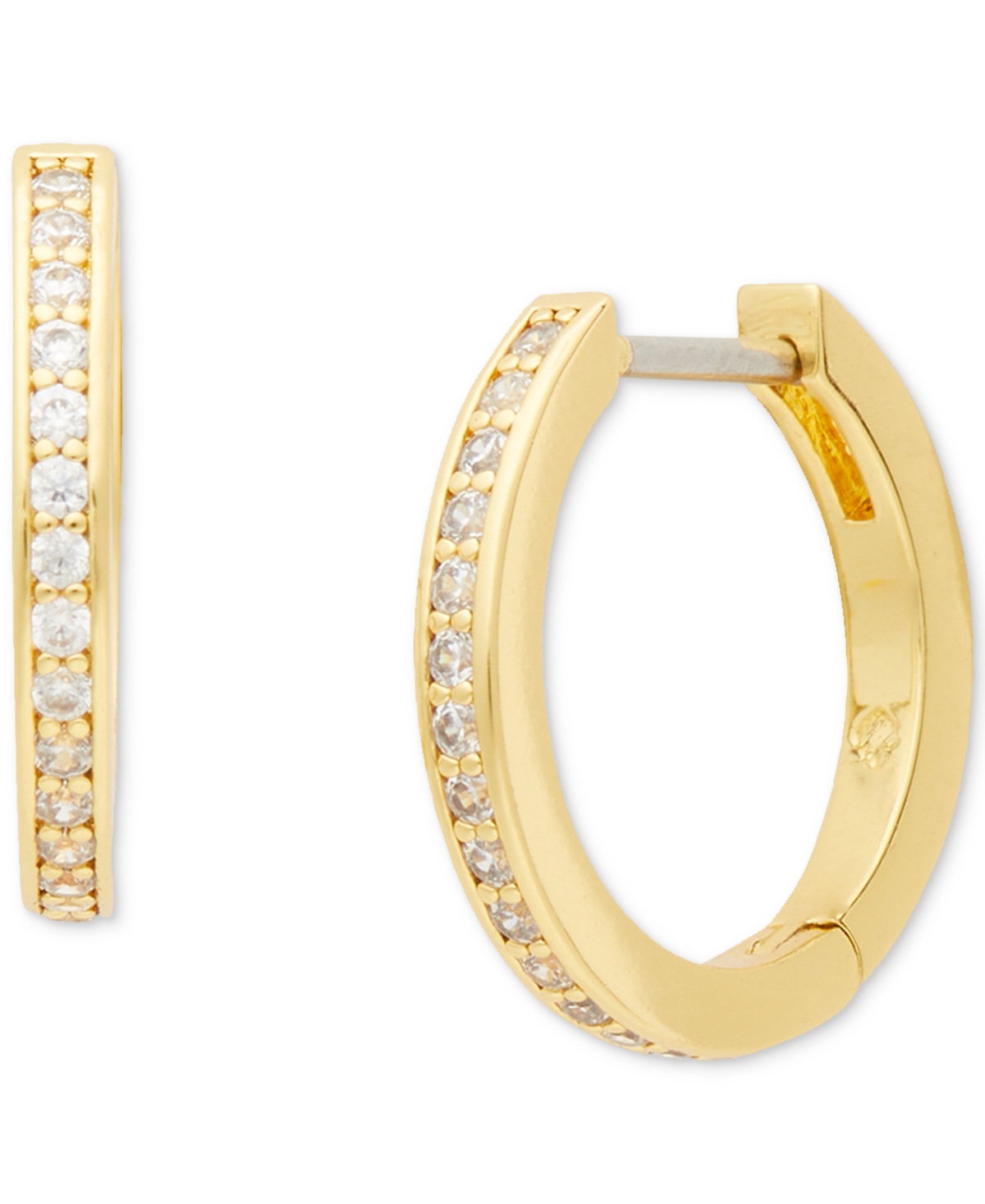 Kate Spade New York Gold-Tone Pave &color Mixed Stone Circle Charm Hoop Earrings