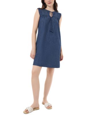 Jones New York - Women's Miah Tasseled-Tie Shift Dress