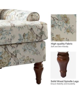 Lucretia Modern Upholstered Accent Chair with Patterned Cushion