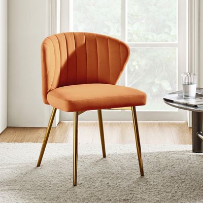 Aruna Velvet Side Chair with Metal Legs