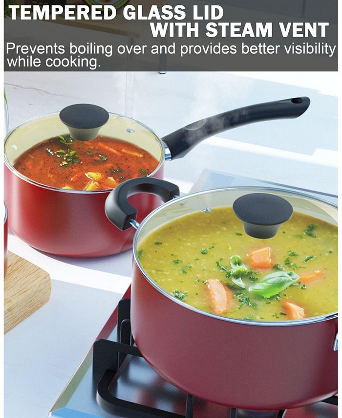 Cook N Home Pots and Pans Set Nonstick, 10Piece Ceramic Kitchen