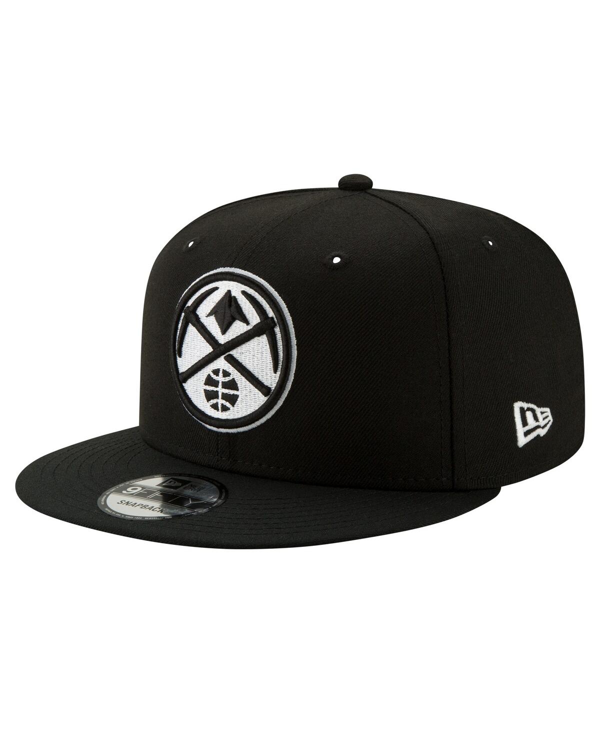 Men's Denver Nuggets Black White 9fifty Snapback Hat - Black