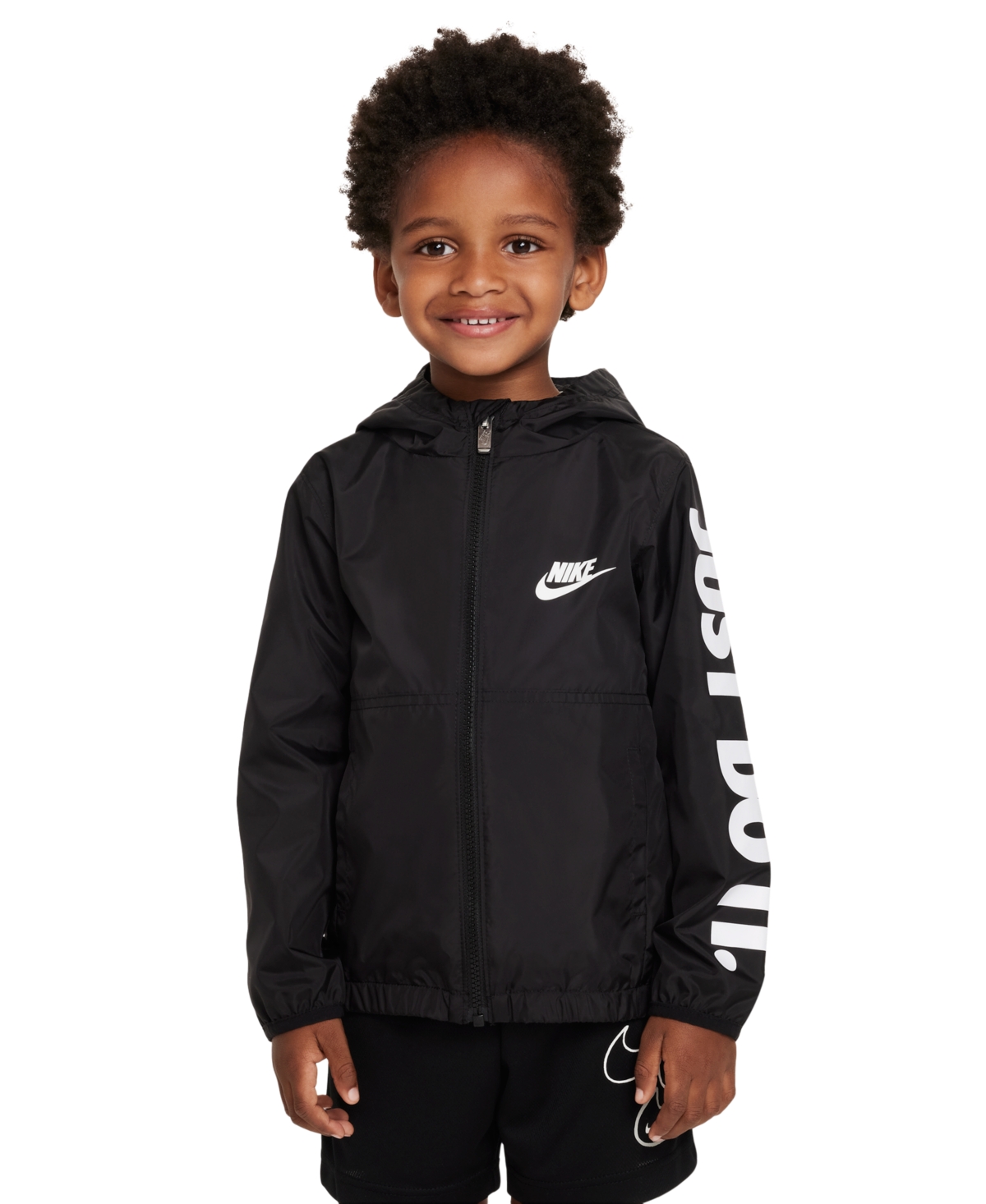 Nike Kids' Little Boys "just Do It" Windrunner Jacket In Black