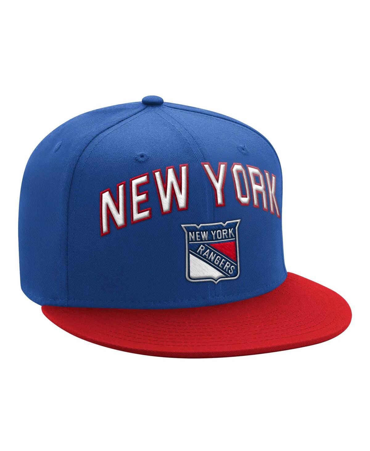 Shop Starter Men's Blue/red New York Rangers Arch Logo Two-tone Snapback Hat In Blue Red