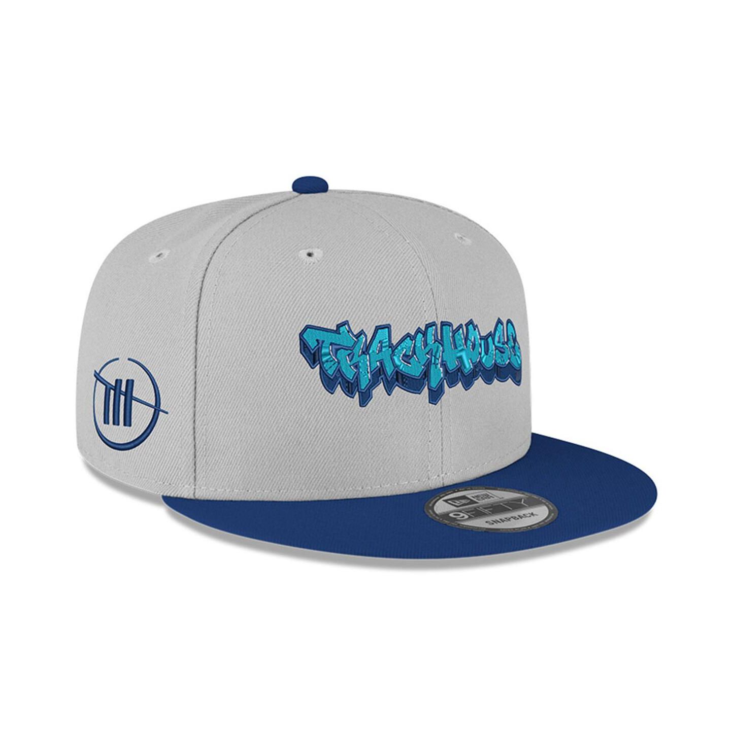 Мужская кепка New Era Gray/Blue Track house Racing Graffiti 9forty Adjustable Hat — фото 1