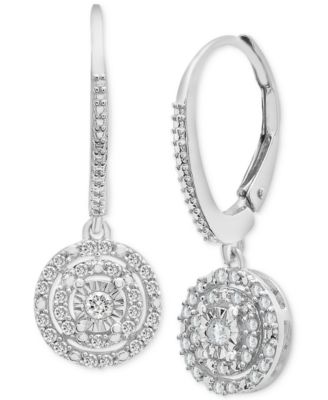 Silver Diamond Drop sale Earrings