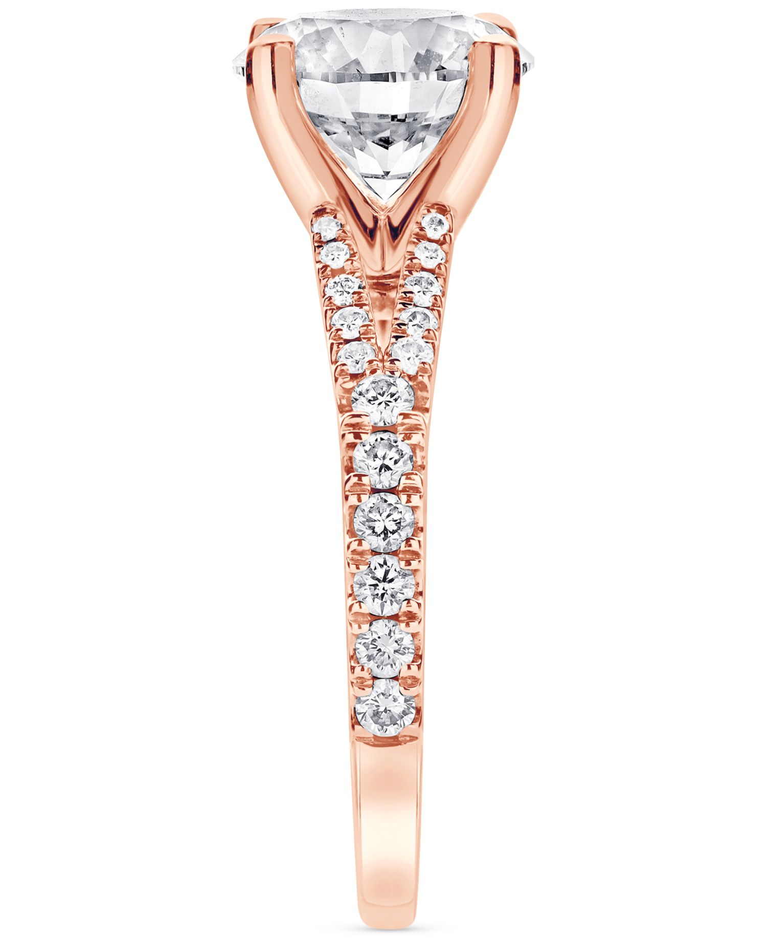 Certified Lab Grown Diamond Split Shank Engagement Ring (3-3/8 ct. t.w.) in 14k Gold