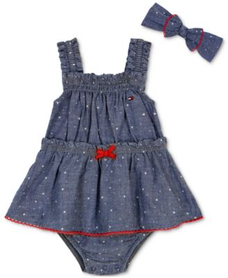 Girls outlet Tommy Hilfiger Blue & White Romper Size XXS/3