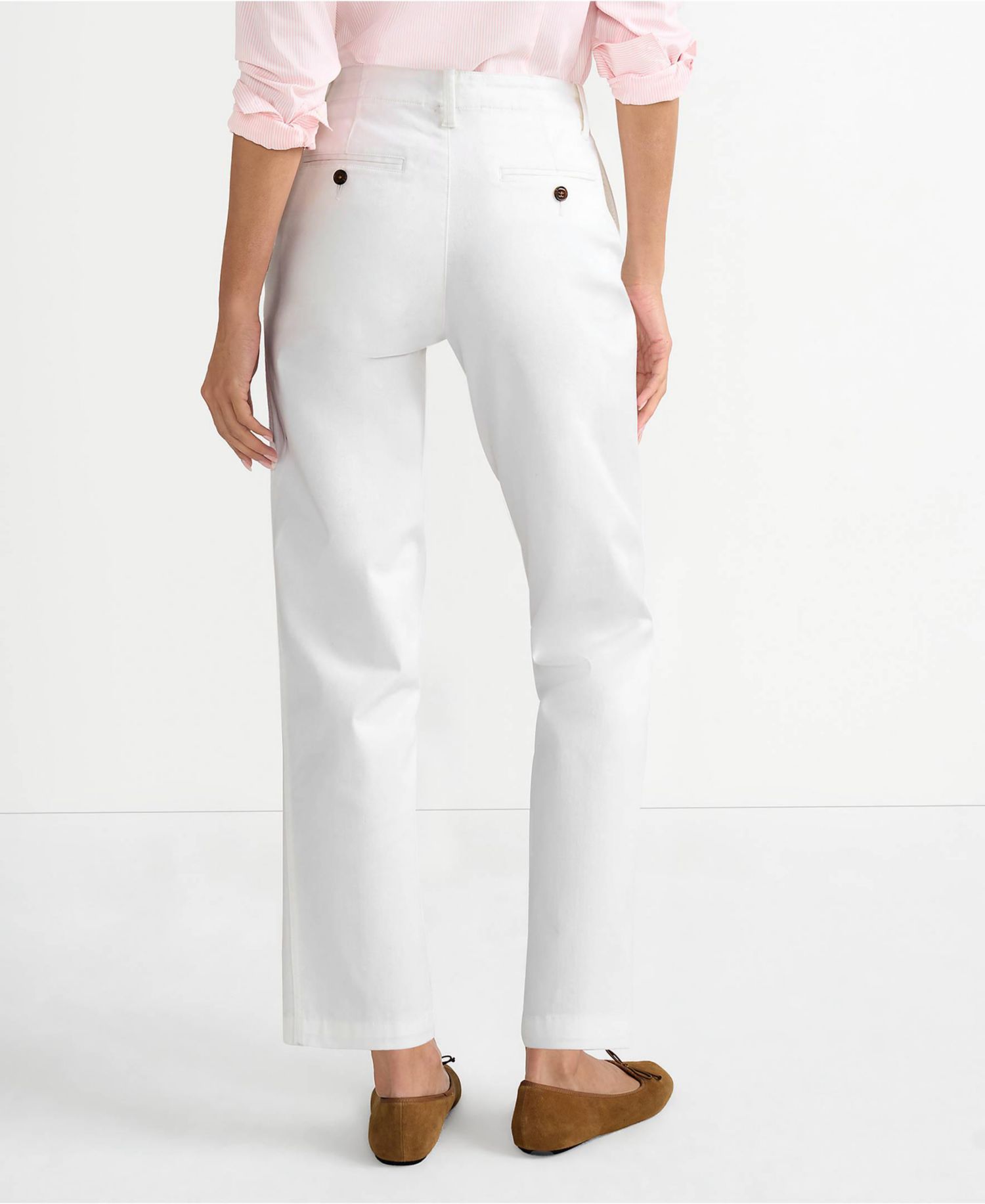 Petite Mid Rise Classic Straight Leg Chino Ankle Pants