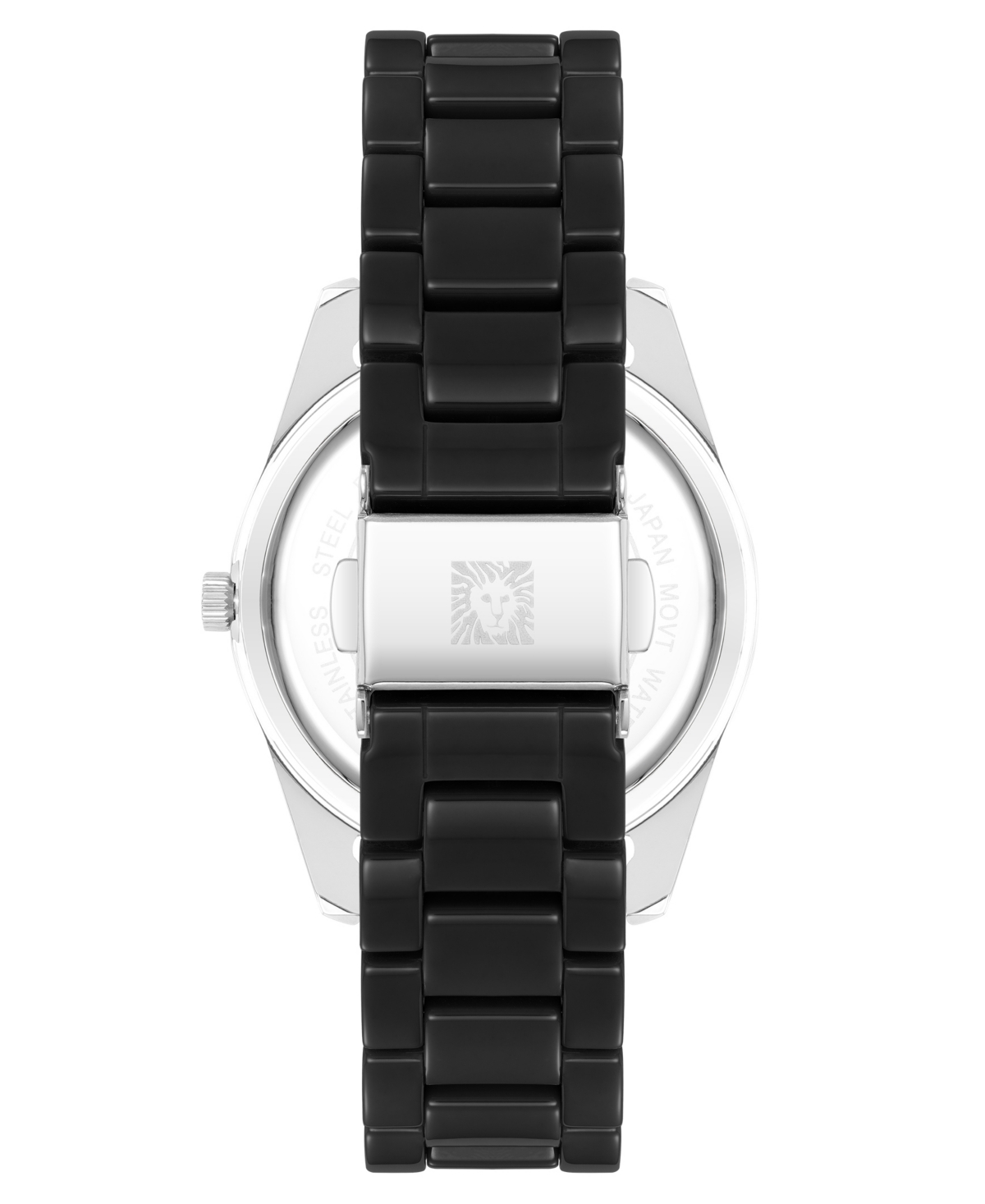 Shop Anne Klein Women's Quartz Black Ceramic Link Bracelet Watch, 42mm