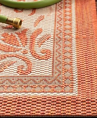 Courtyard CY0901 Natural and Terra 8' x 11' Outdoor Area Rug