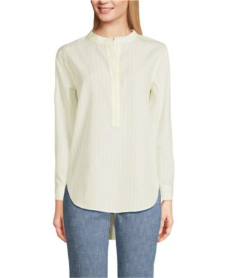 Women's No Iron Banded Collar Popover Shirt
