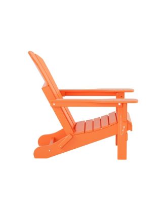 All-Weather Contoured Outdoor Poly Folding Adirondack Chair (Set of 4)