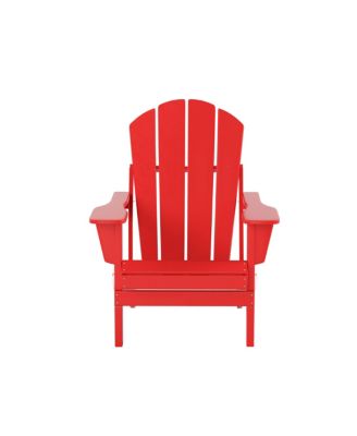 All-Weather Contoured Outdoor Poly Folding Adirondack Chair (Set of 2)