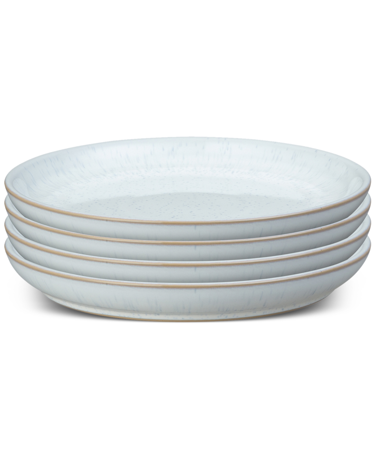 White Speckle Stoneware Coupe Medium Plates, Set of 4 - White