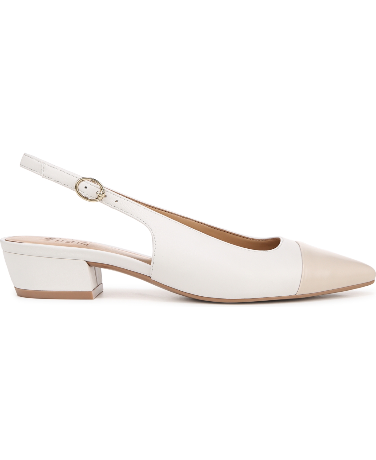 Naturalizer Banks-Sling Slingbacks -Porcelain Faux Leathe