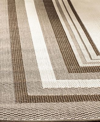 Courtyard CY7896 Beige and Dark Beige 5'3" x 7'7" Sisal Weave Outdoor Area Rug