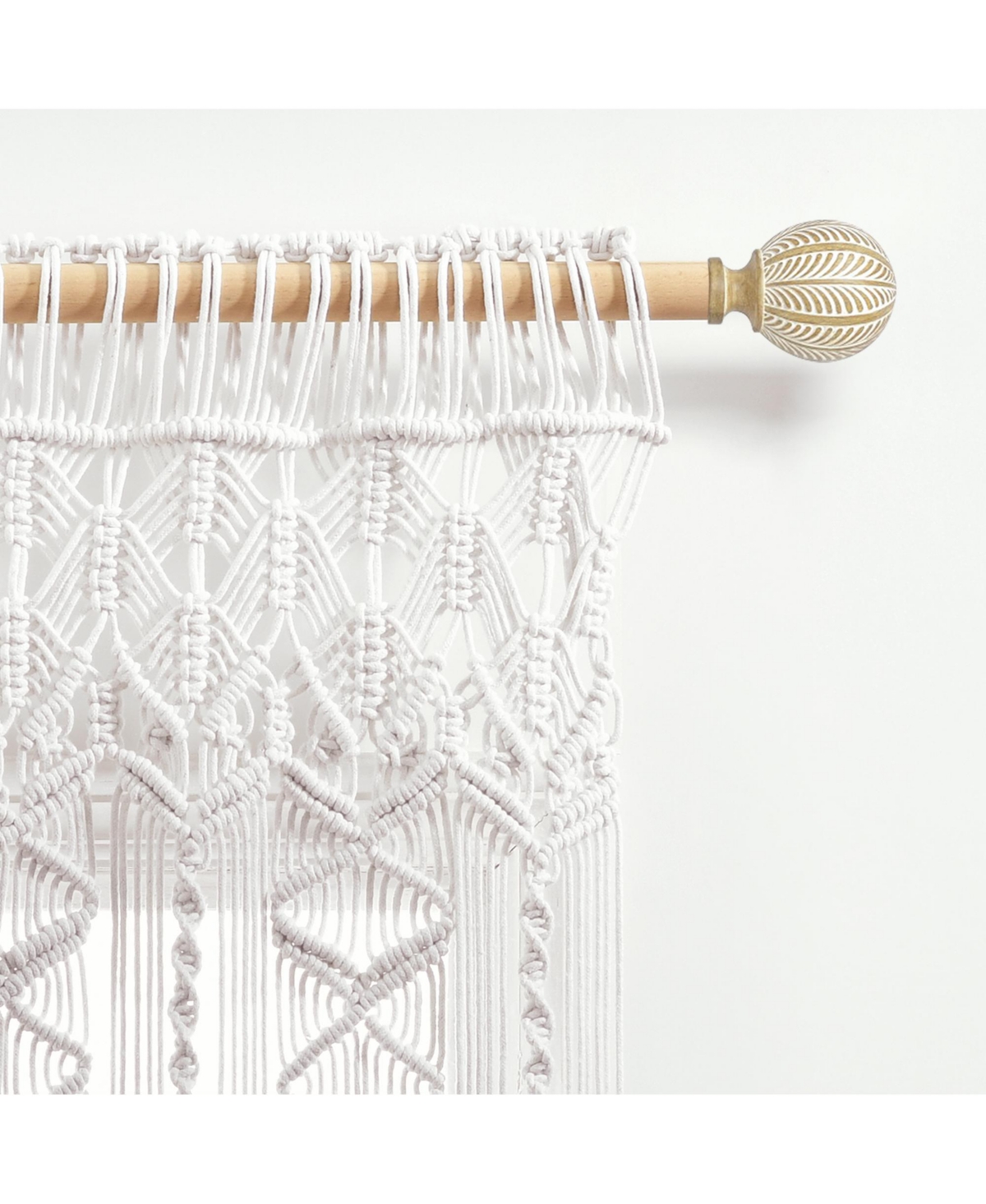 Lush Decor Boho Macrame Textured Cotton Valance/Kitchen Curtain/Wall Decor