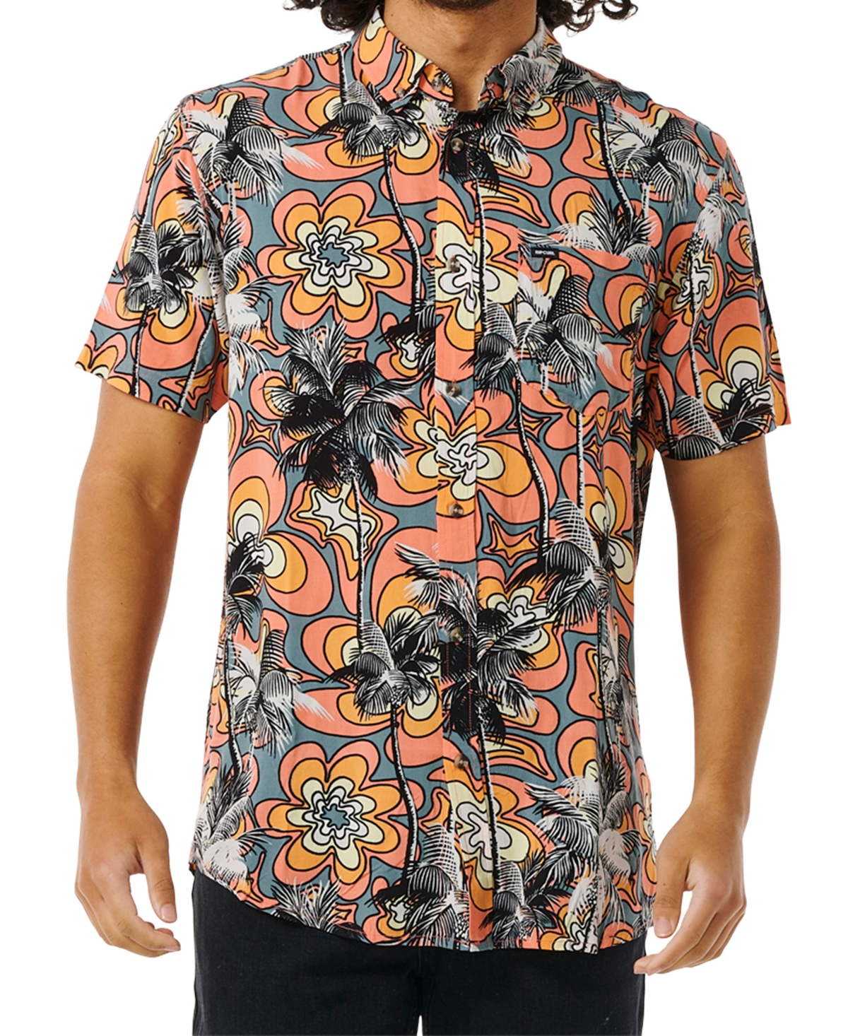 Rip Curl Mens Barrel Killa Short Sleeve Shirt - Coral
