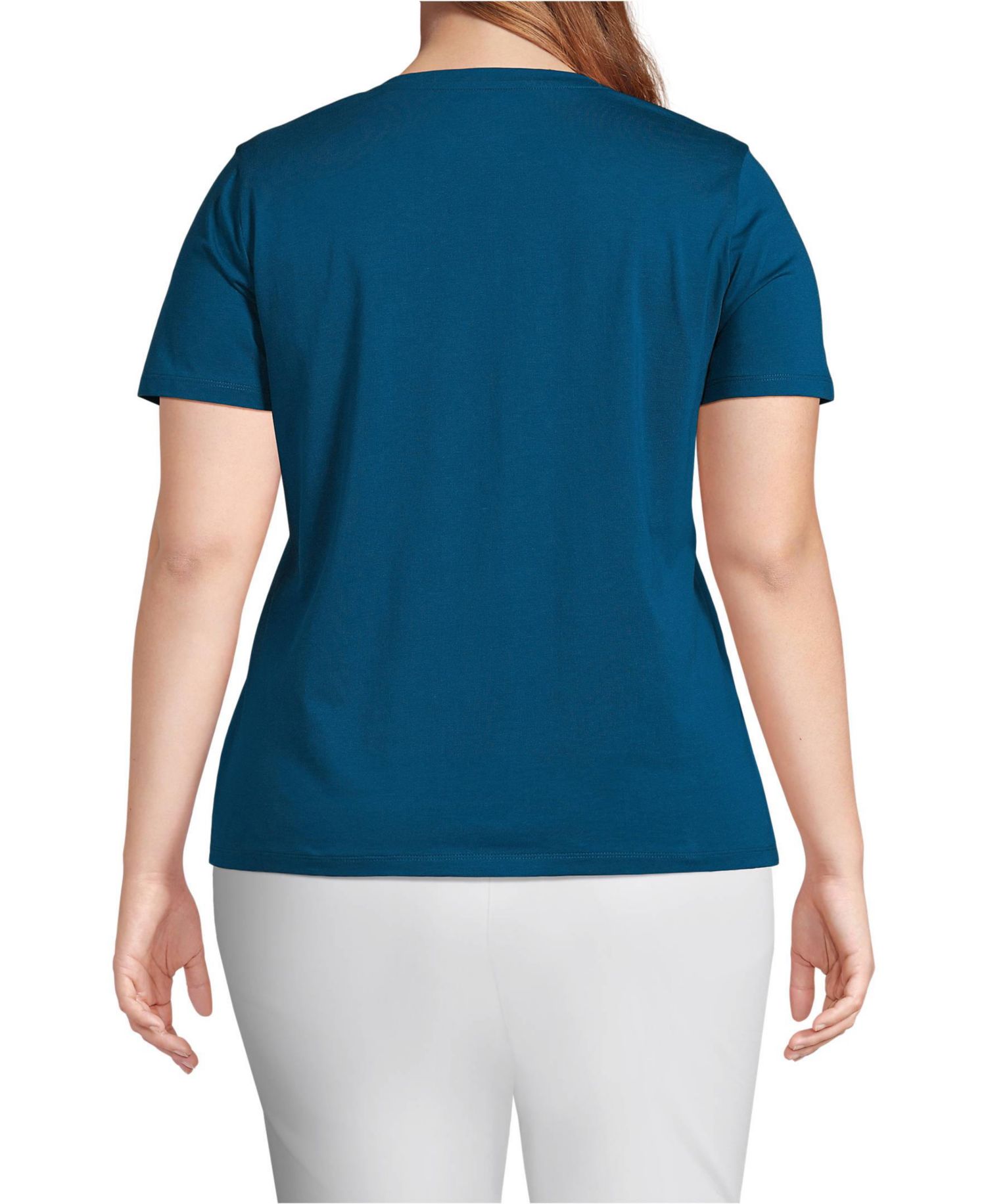 Plus Size Relaxed Supima Cotton V-Neck T-Shirt