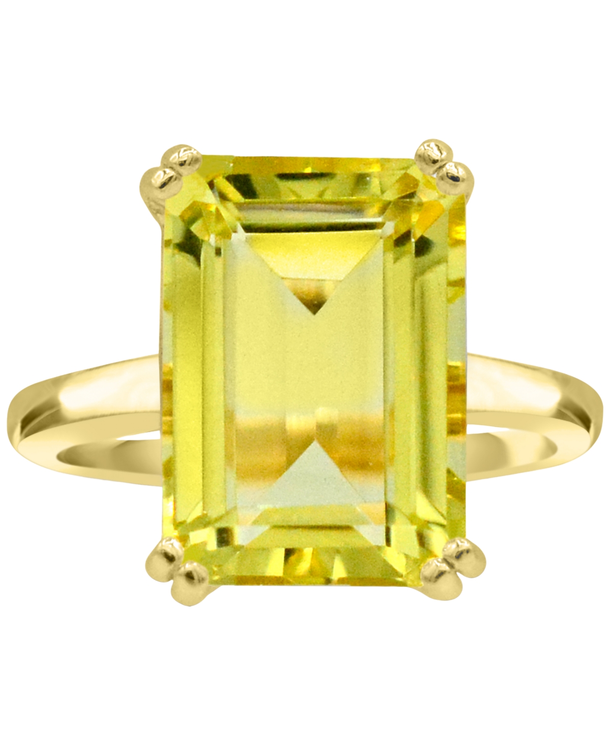 Green Quartz Emerald-Cut Statement Ring (6-7/8 ct. t.w.) in 14k Gold-Plated Sterling Silver (Also  - Lime Quartz