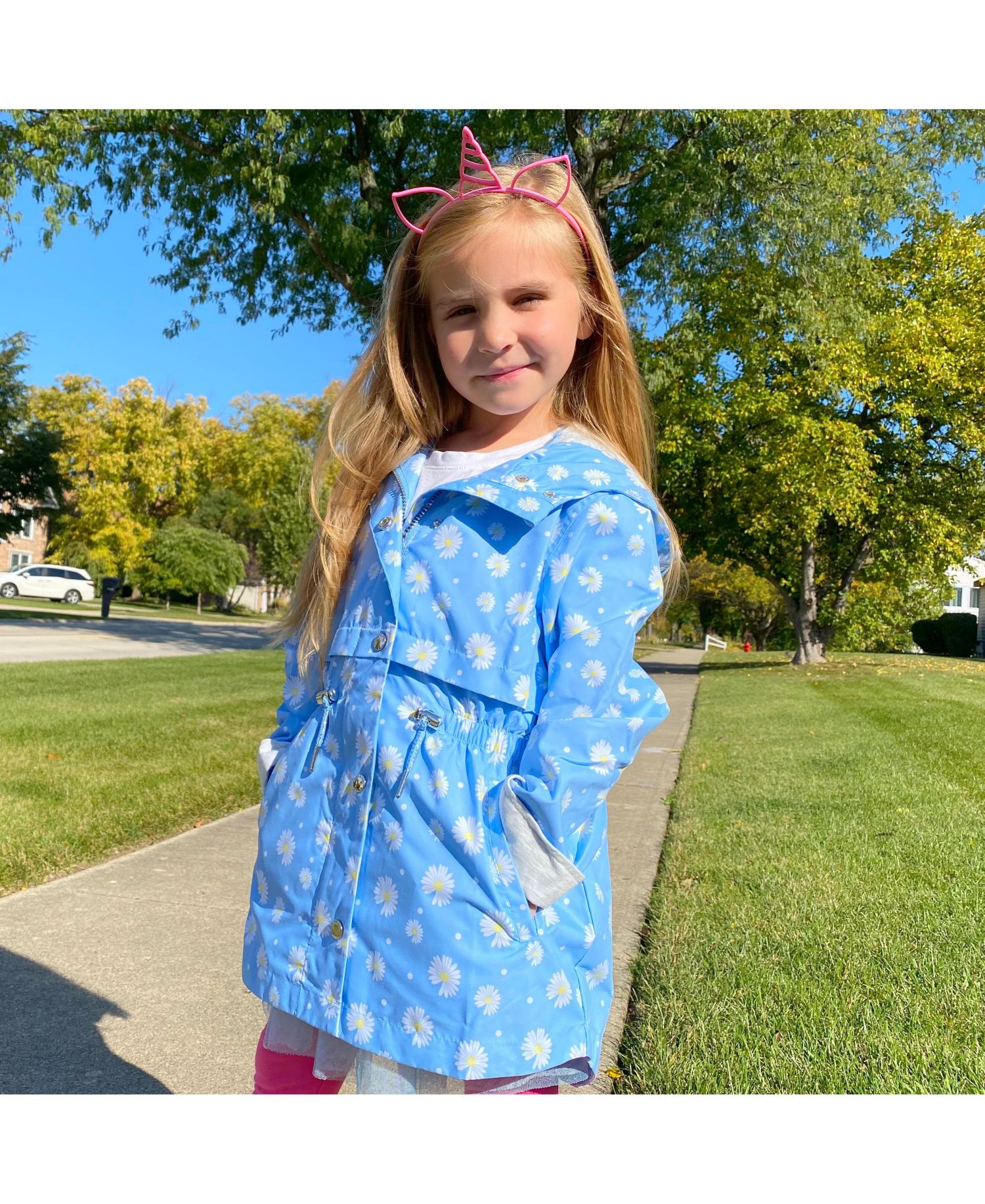 Girls Lightweight Rain Jacket Trench Coat XS-XL