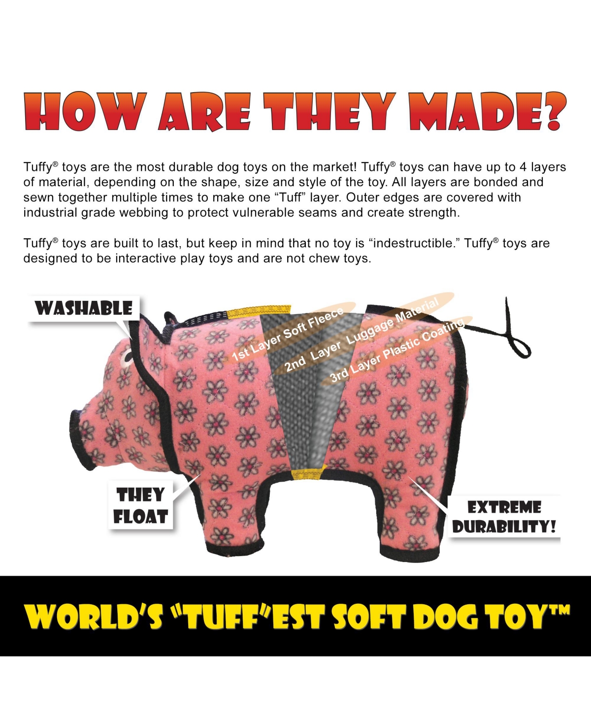 Tuffy Jr Barnyard Pony, 2-Pack Dog Toys