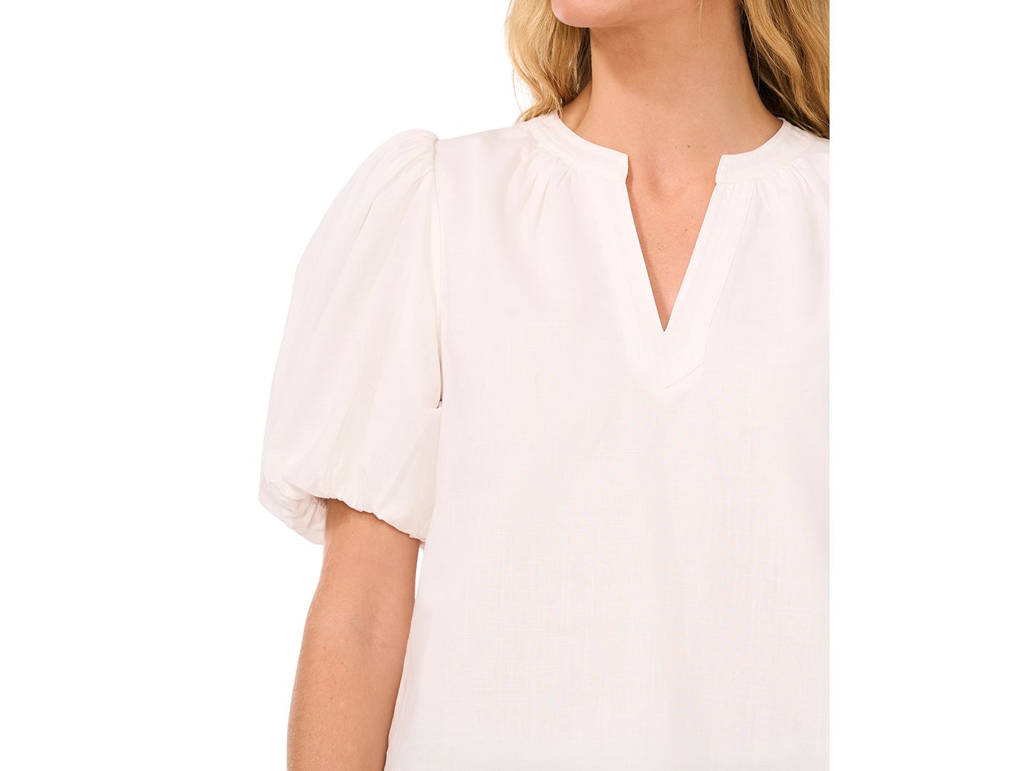 Женская блузка CeCe Short-Puffed-Sleeve, цвет: Слоновая кость — фото 3