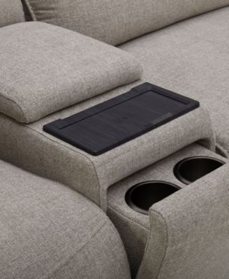 Olper 3-Pc. Fabric Zero Wall Sofa with 2 Power Recliners and 1 Console, Created for Macy's